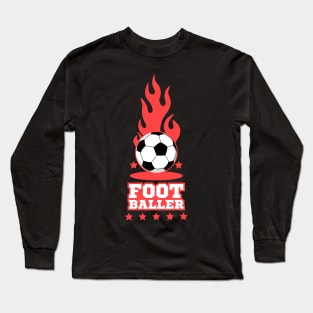 Footballer - Football Player - Black Long Sleeve T-Shirt